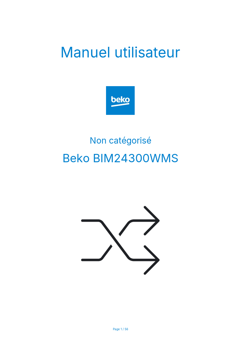 Image de la première page du manuel de l'appareil BIM24300WMS