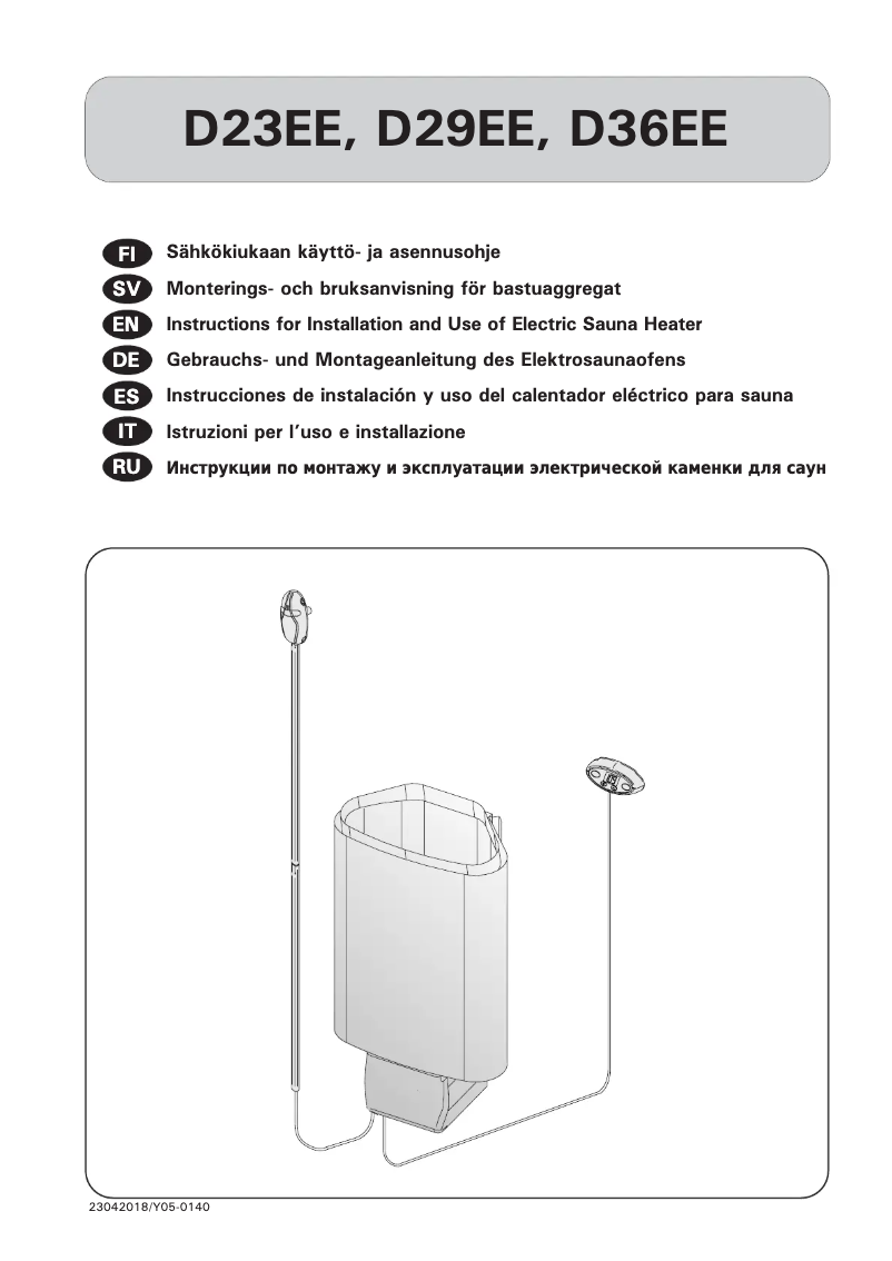 Page 1 de la notice Manuel utilisateur Harvia Delta D23EE HDEE230400