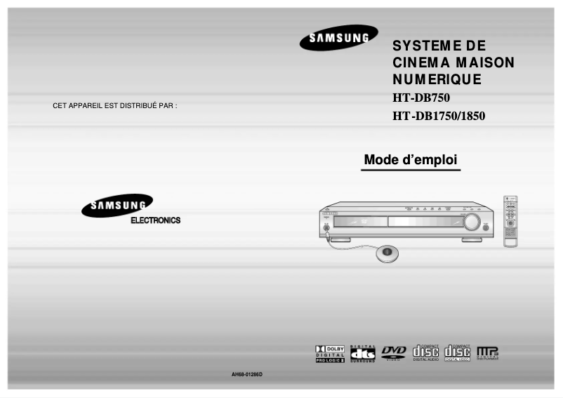 Page n°1 - Manuel utilisateur Samsung HT-DB1750