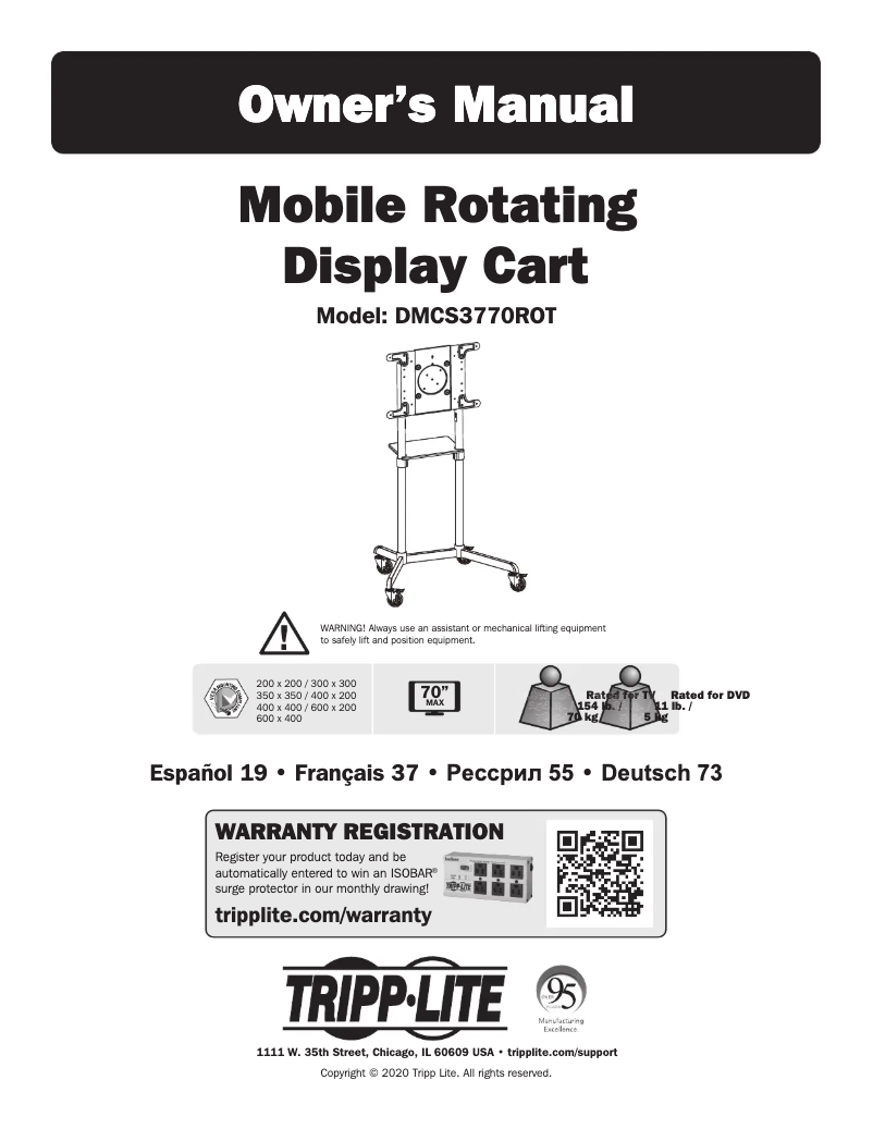 Image de la première page du manuel de l'appareil DMCS3770ROT