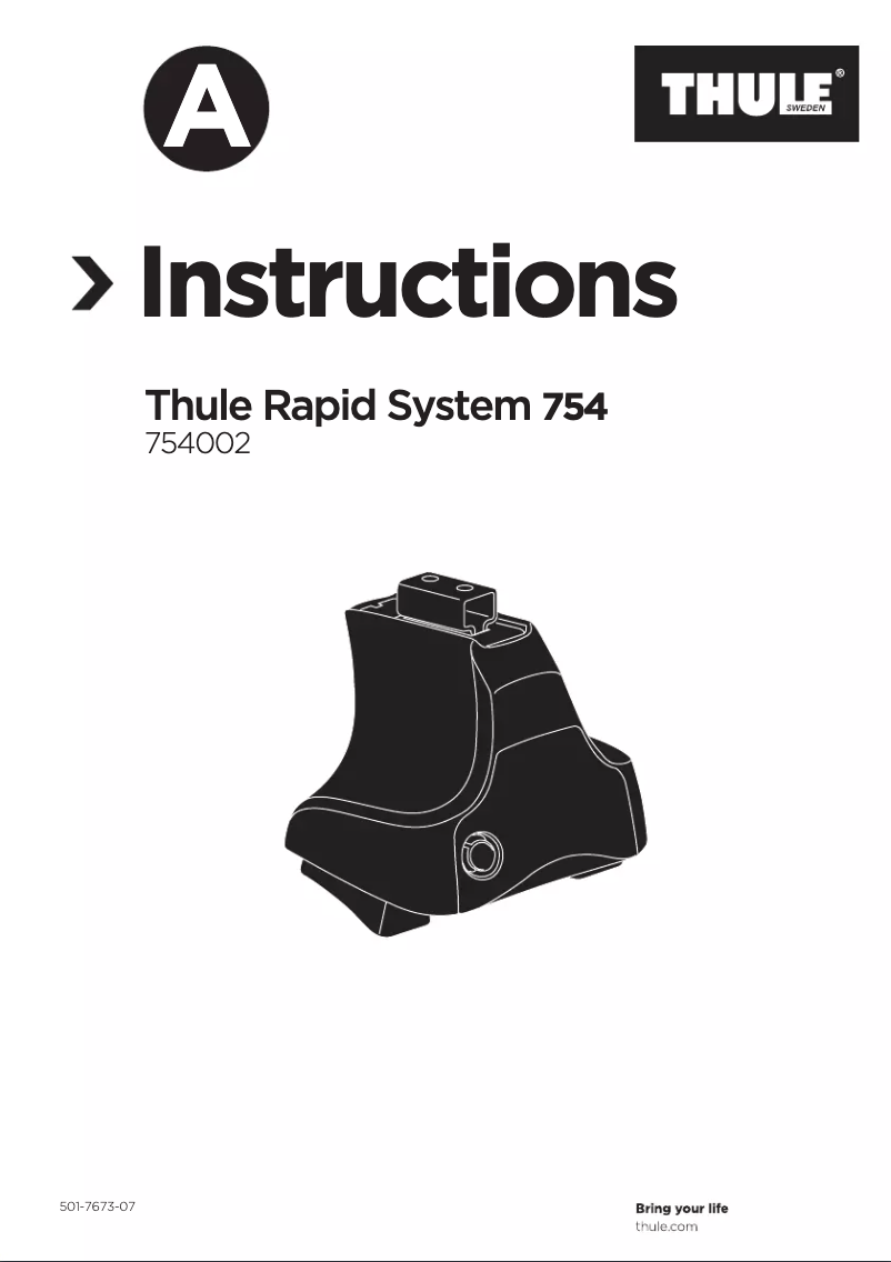 Page n°1 - Manuel utilisateur Thule Rapid System 754