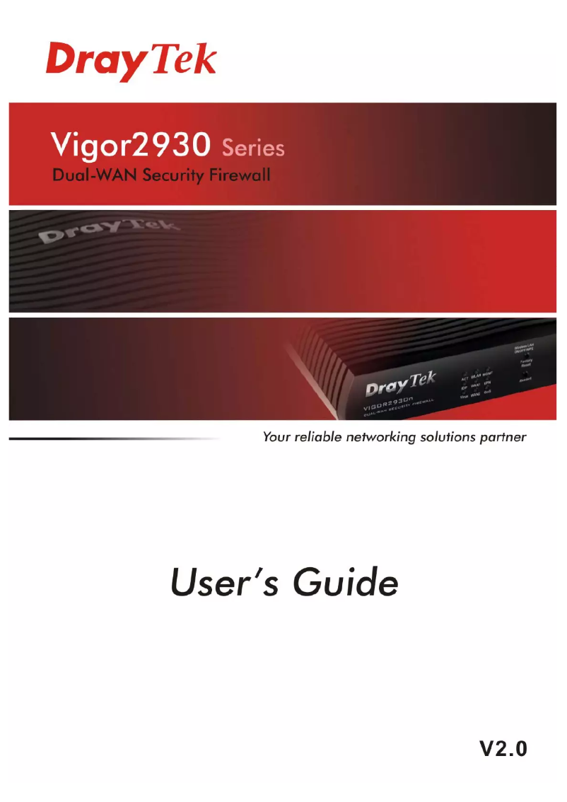 Page n°1 - Manuel utilisateur Draytek Vigor2930n