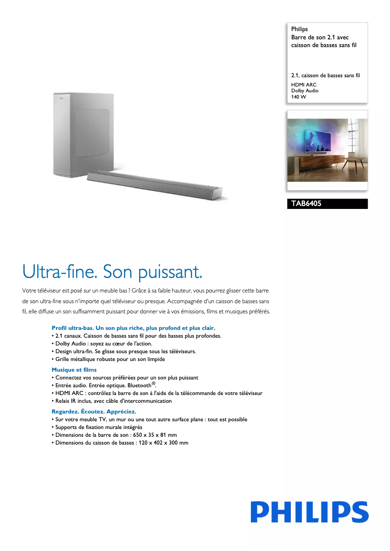 Image de la première page du manuel de l'appareil TAB6405