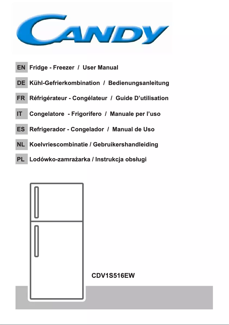 Page 1 de la notice Manuel utilisateur Candy CDV1S516EW