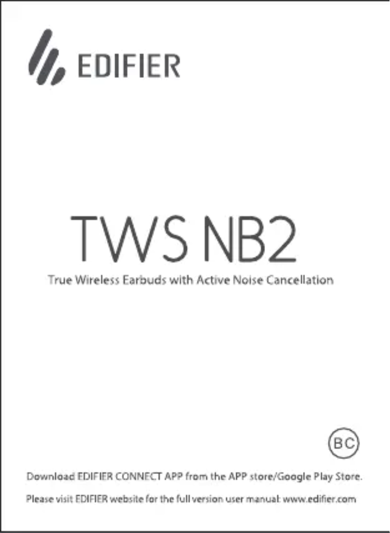 Page n°1 - Manuel utilisateur Edifier TWS NB2