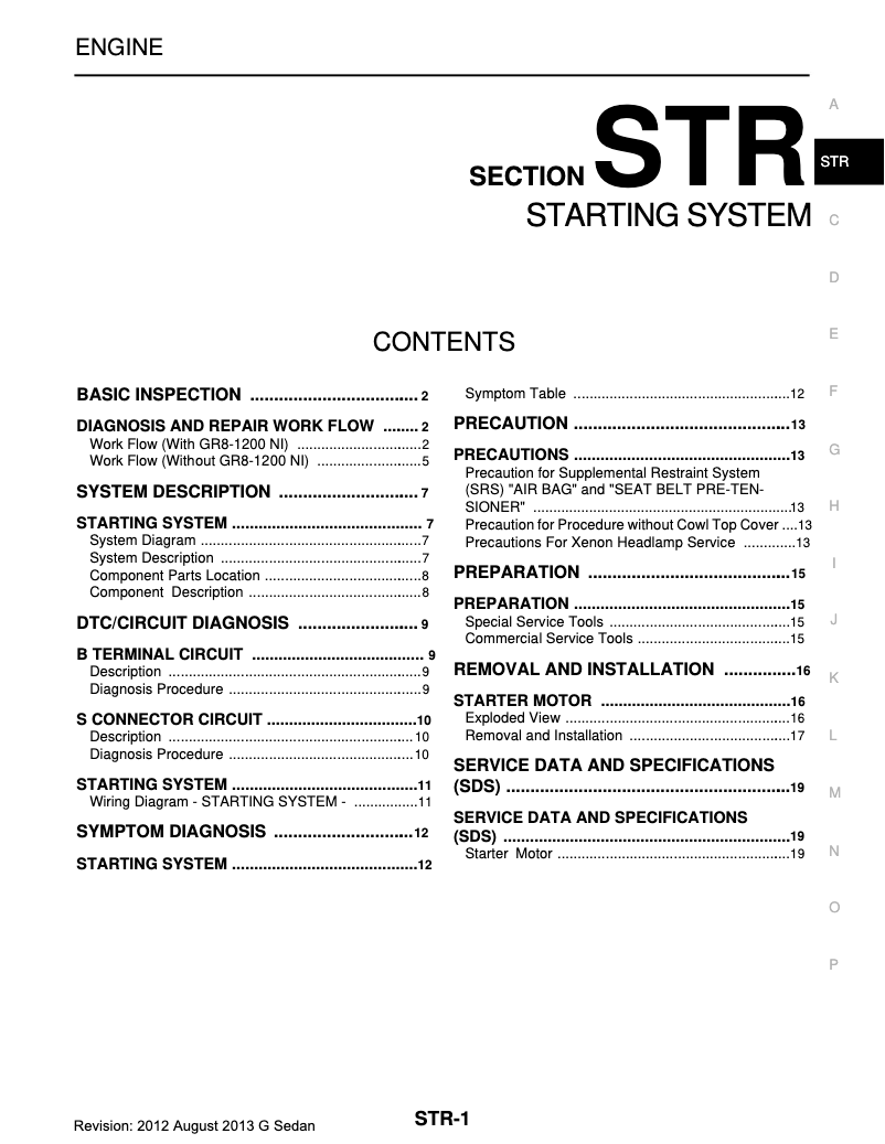 Página 1 del manual Manual de usuario Infiniti G37 (2013)
