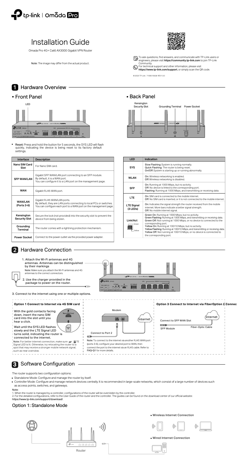 Page 1 de la notice Guide d'installation TP-Link Omada Pro G36W-4G