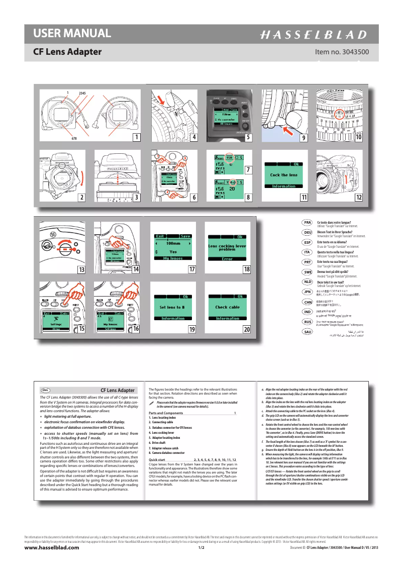 Image de la première page du manuel de l'appareil 3043500