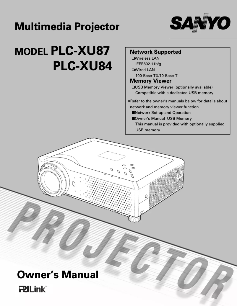 Page n°1 - Manuel utilisateur Sanyo PLC-XU87