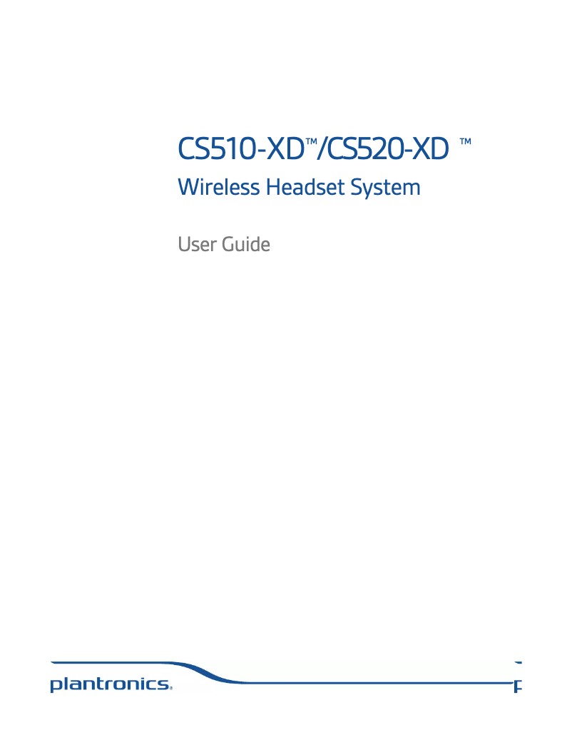 Page n°1 - Manuel utilisateur Plantronics CS520-XD