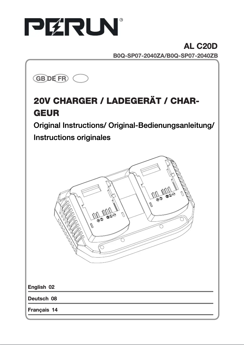 Page n°1 - Manuel utilisateur Yard Force AL C20D