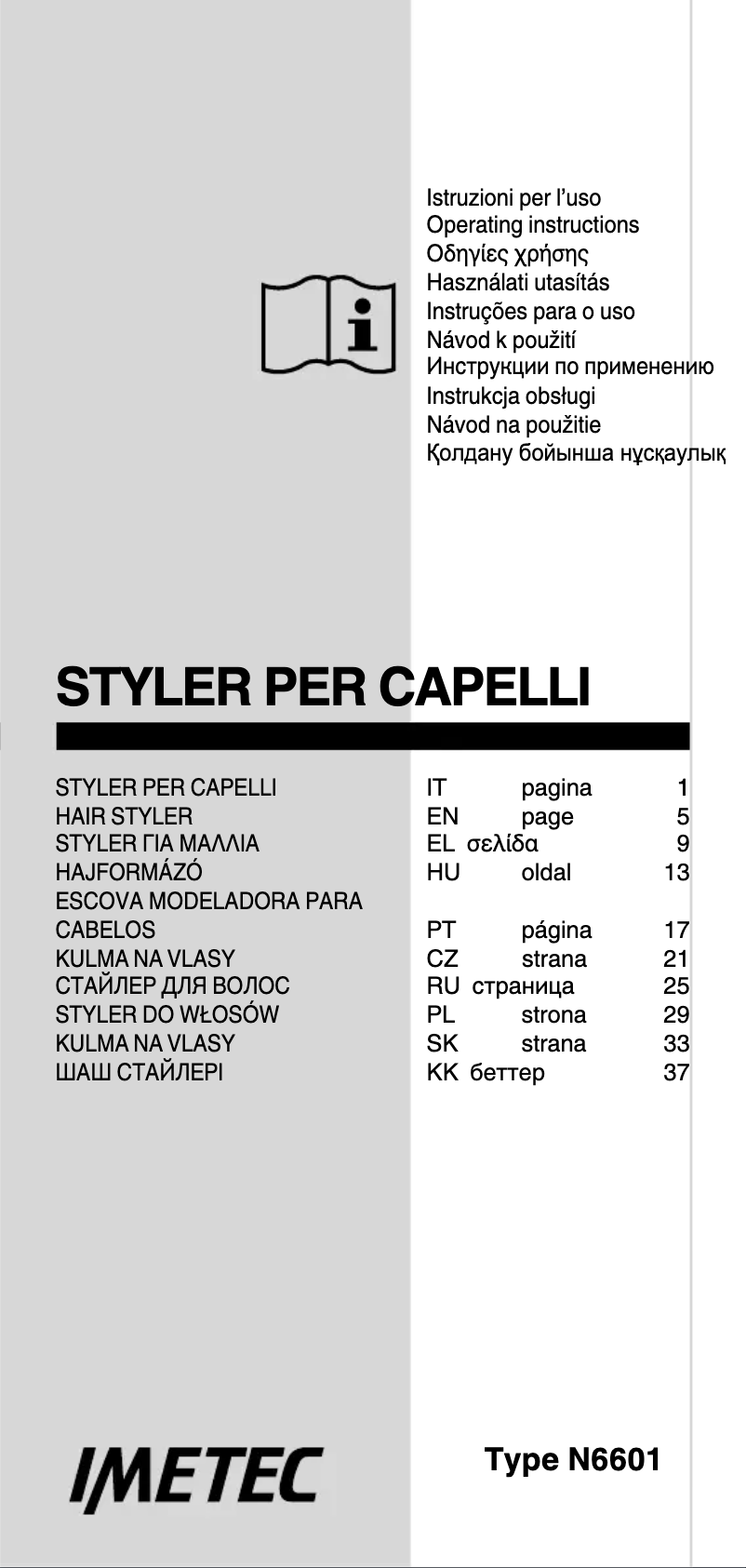 Page 1 de la notice Manuel utilisateur Imetec BHS3 100