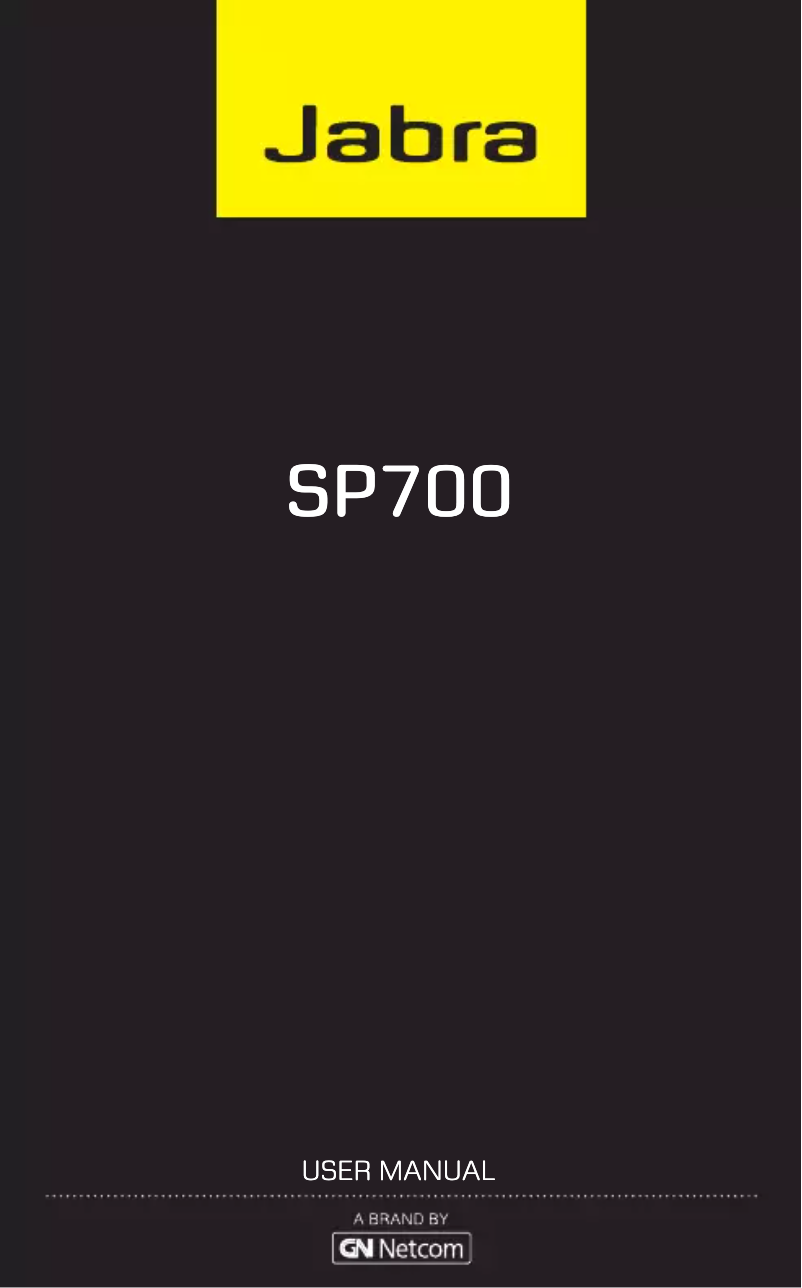 Page n°1 - Manuel utilisateur Jabra SP700