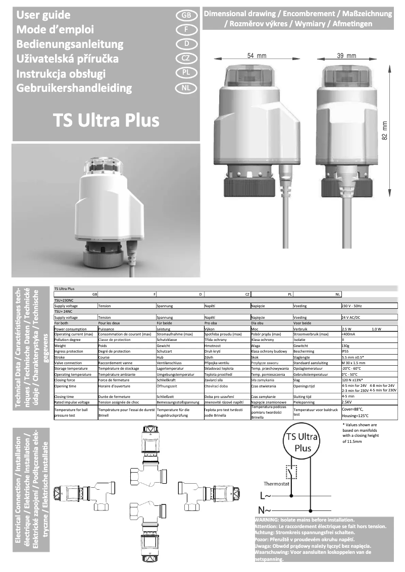 Page 1 de la notice Manuel utilisateur Eberle TS Ultra Plus
