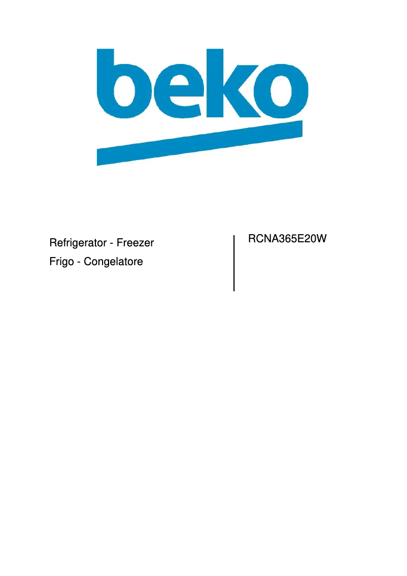 Image de la première page du manuel de l'appareil RCNA365E20W