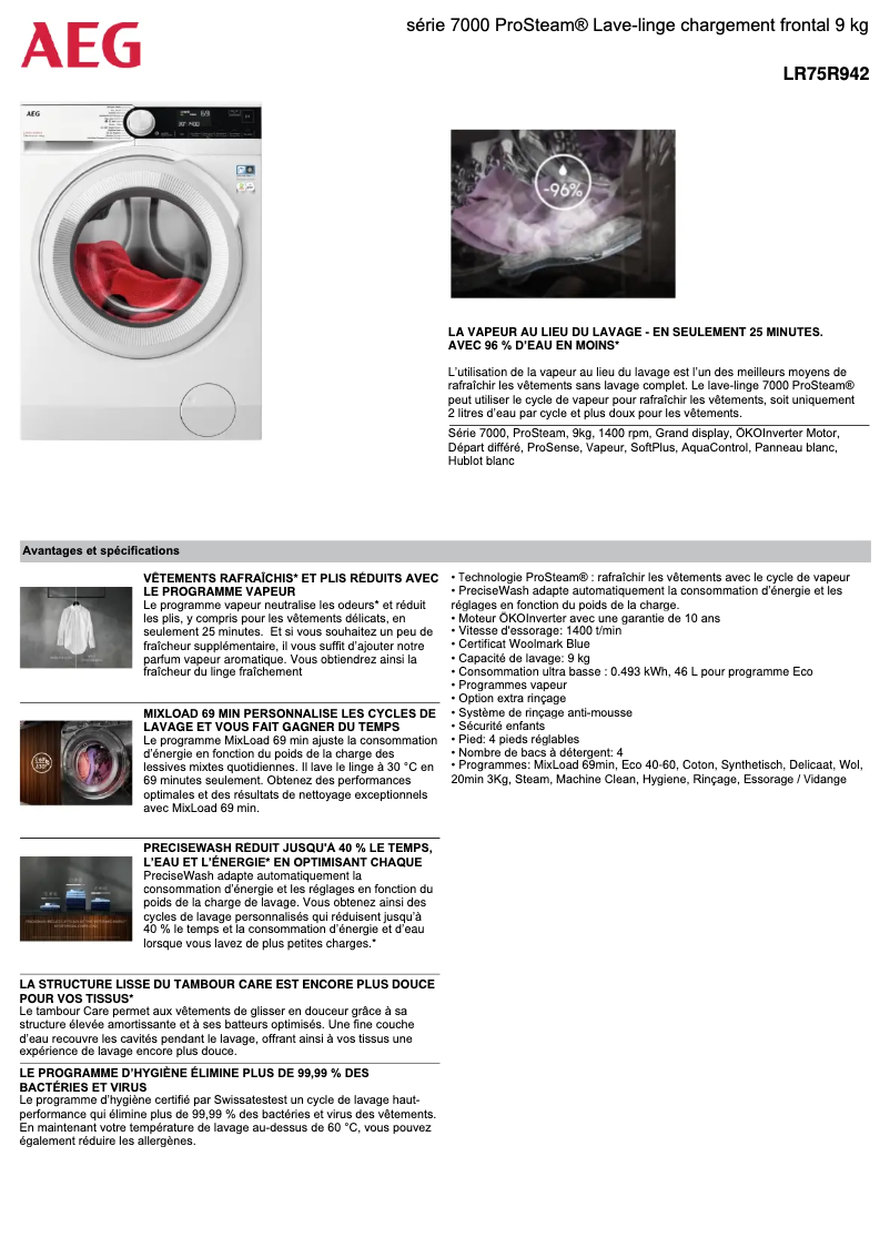 Image de la première page du manuel de l'appareil LR75R942