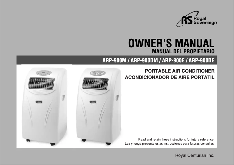 Page n°1 - Manuel utilisateur Royal Sovereign ARP-900E