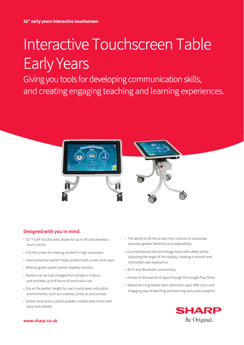 Image de la première page du manuel de l'appareil Early Years