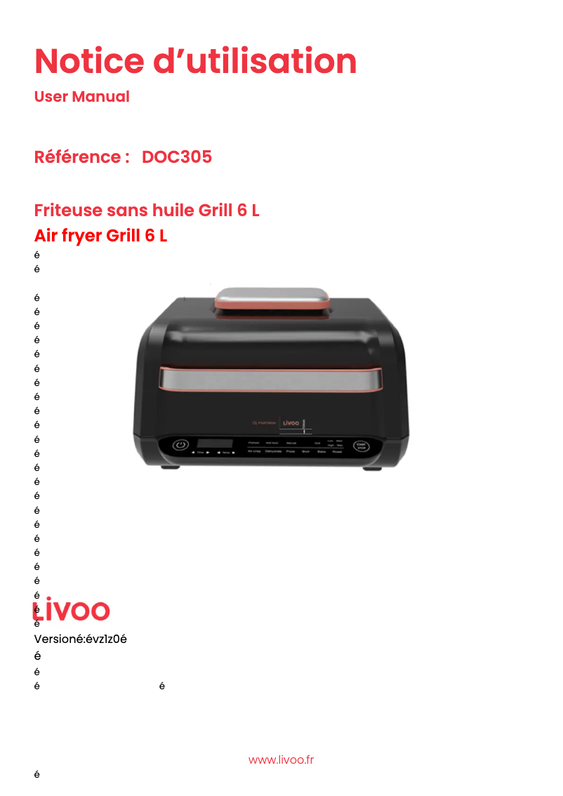 Page n°1 - Manuel utilisateur Livoo DOC305
