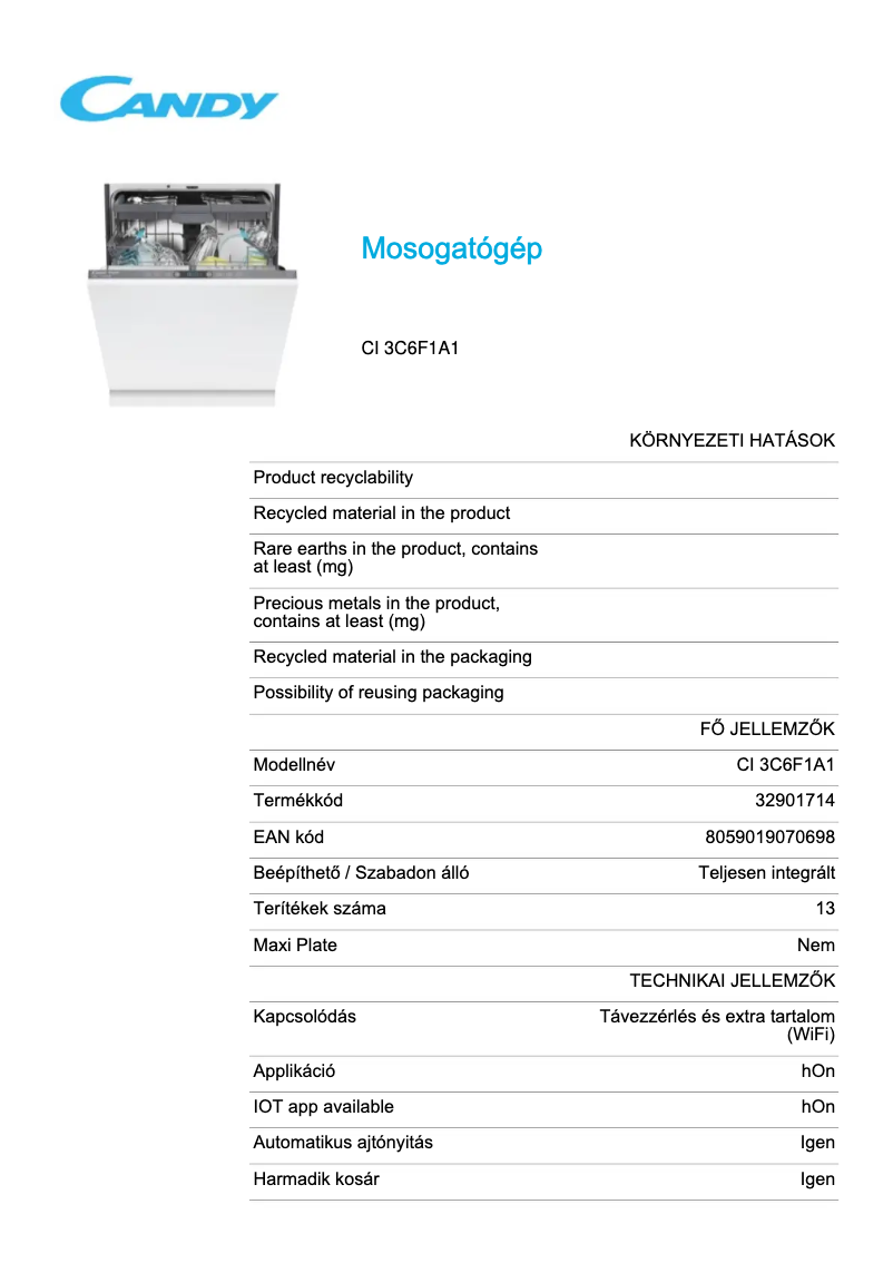 Image de la première page du manuel de l'appareil CI 3C6F1A1