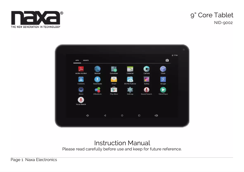 Page 1 de la notice Manuel utilisateur Naxa NID-9002