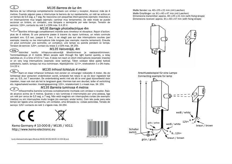 Page 1 de la notice Manuel utilisateur Kemo M135