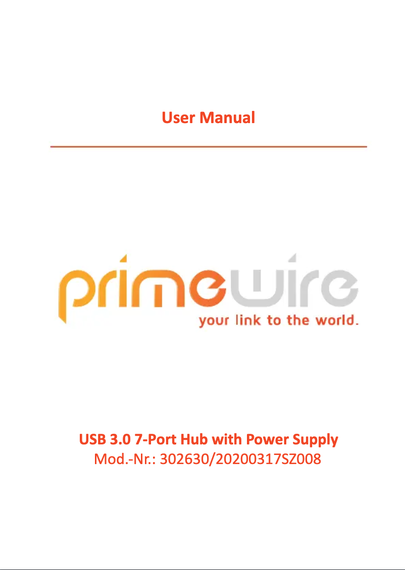 Page 1 de la notice Manuel utilisateur Primewire 302630