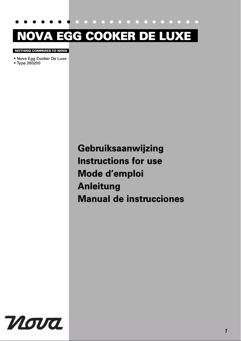 Image de la première page du manuel de l'appareil De Luxe 260200