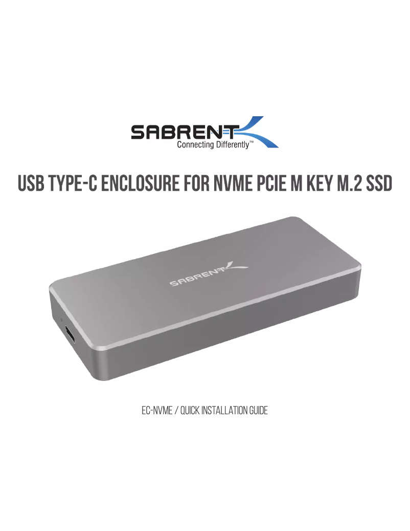 Page 1 de la notice Manuel utilisateur Sabrent EC-NVME-BLK