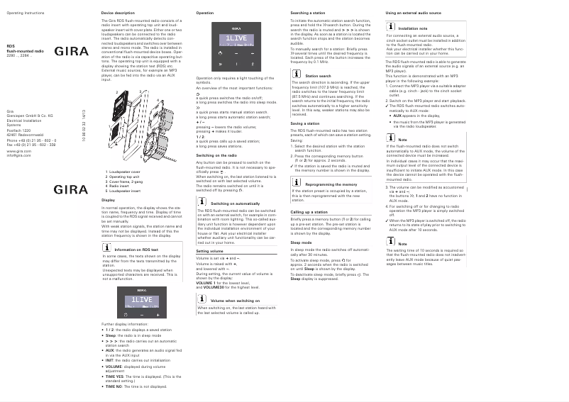 Imagen de la primera página del manual del dispositivo 228228