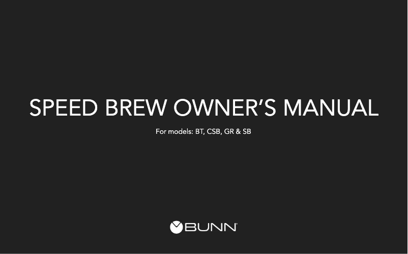 Página 1 del manual Manual de usuario Bunn Speed Brew BX