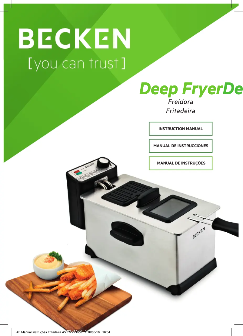 Image de la première page du manuel de l'appareil BDF-1992