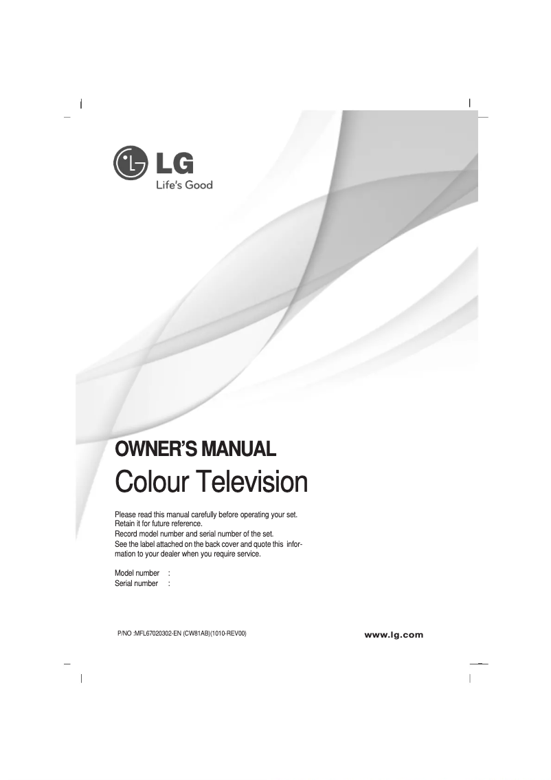 Page n°1 - Manuel utilisateur LG 21CD1RG