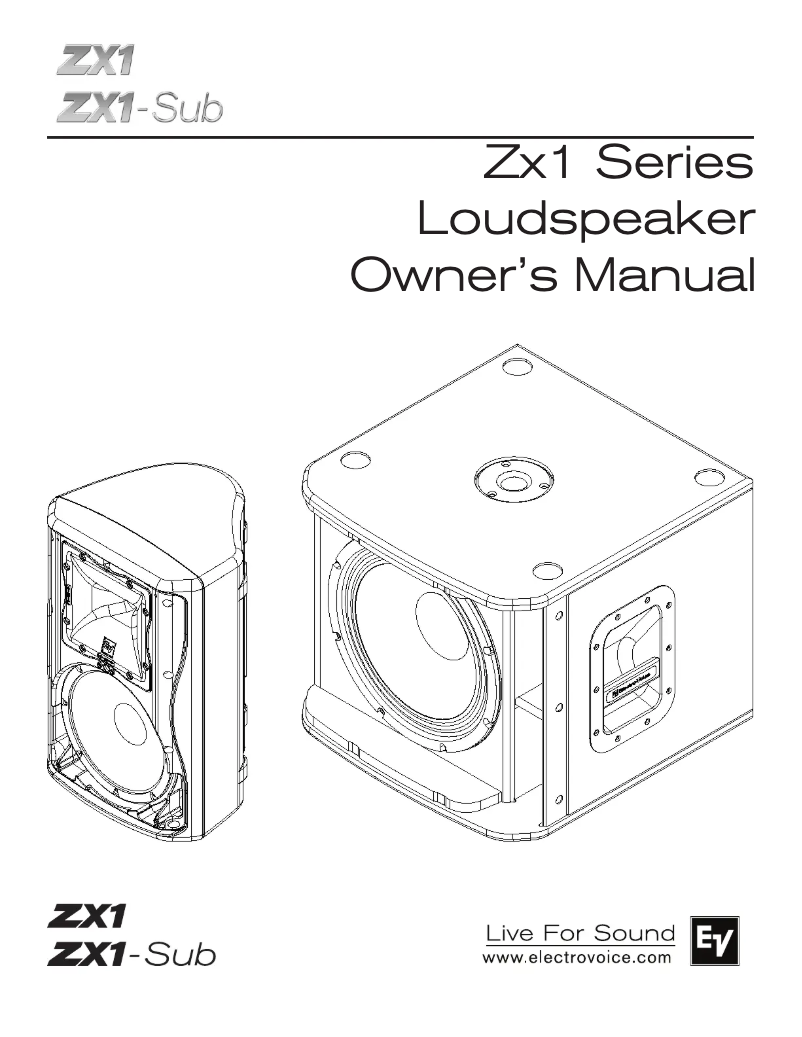 Image de la première page du manuel de l'appareil ZX1-SUB