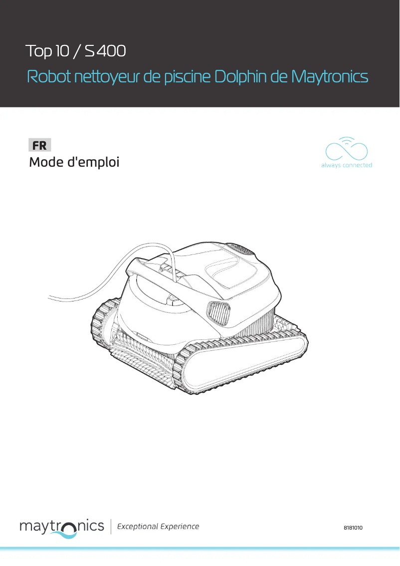 Page 1 of the manual User Manual Maytronics Dolphin S400