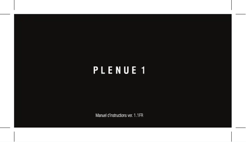 Image de la première page du manuel de l'appareil Plenue 1