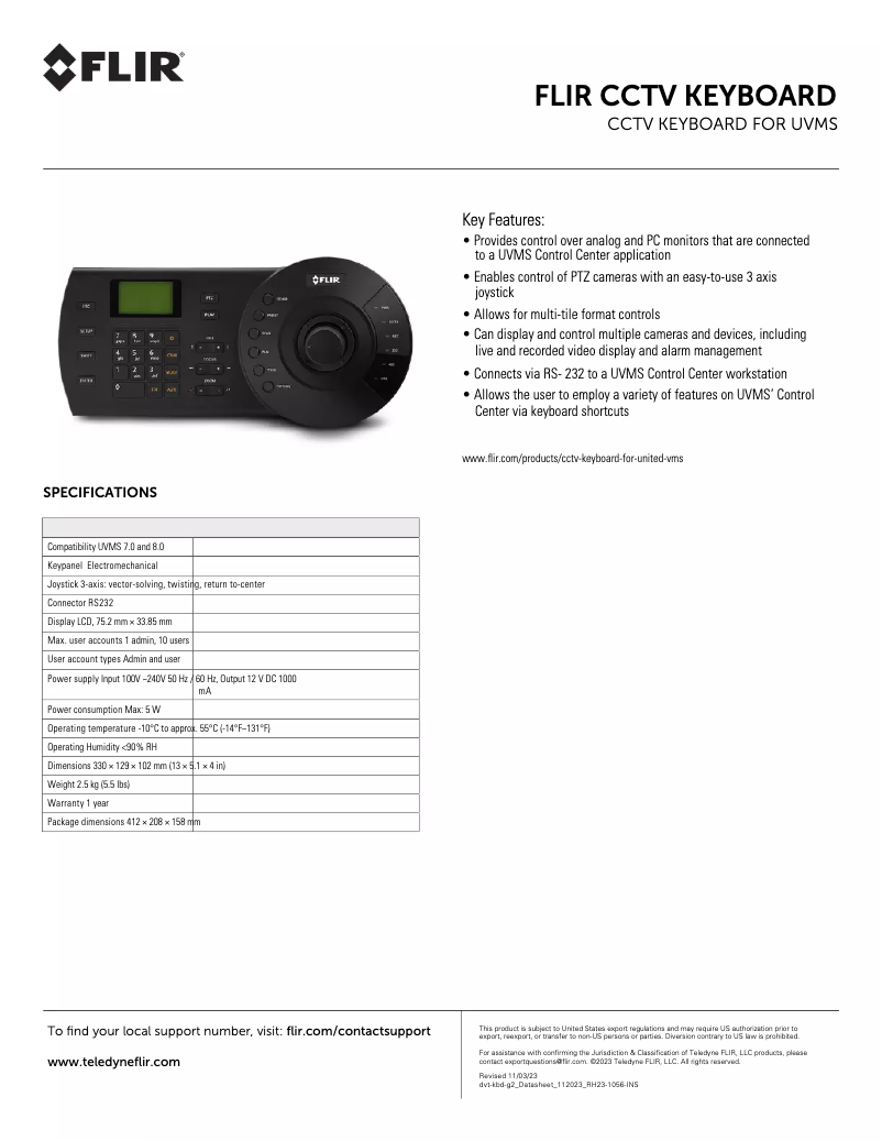 Image de la première page du manuel de l'appareil DVT-KBD-G2