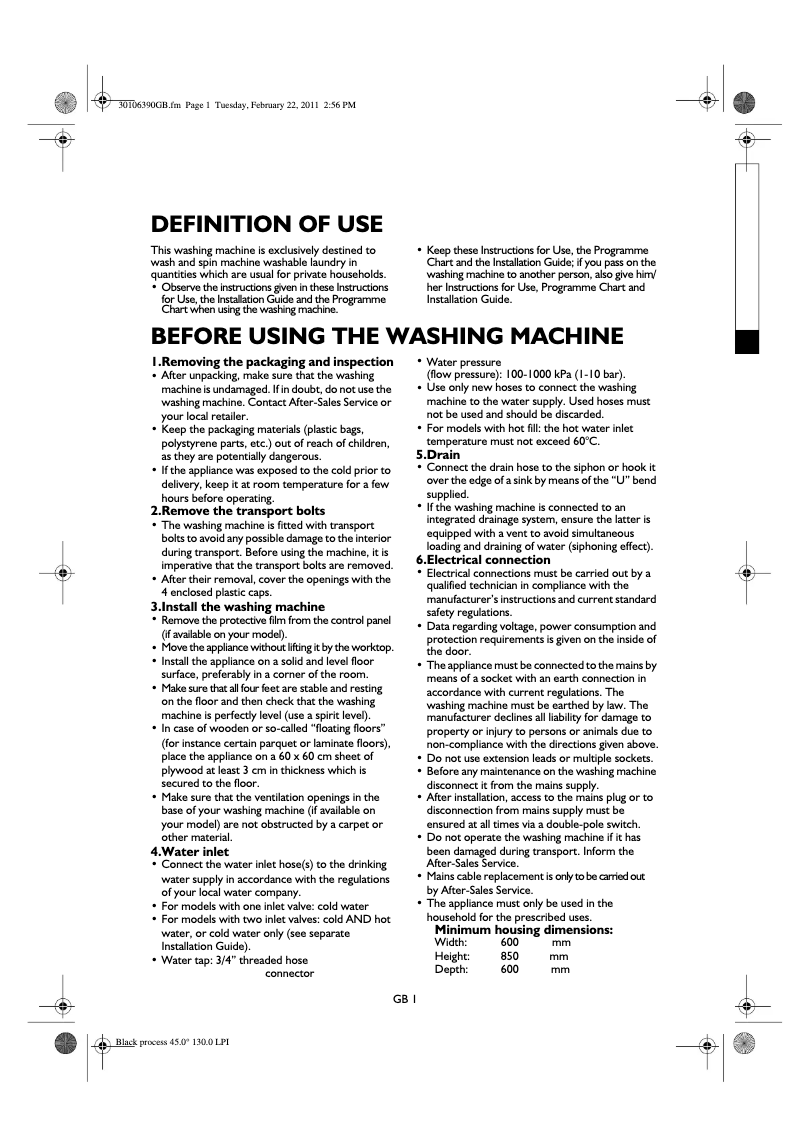 Page n°1 - Manuel utilisateur Whirlpool WWDC 7210
