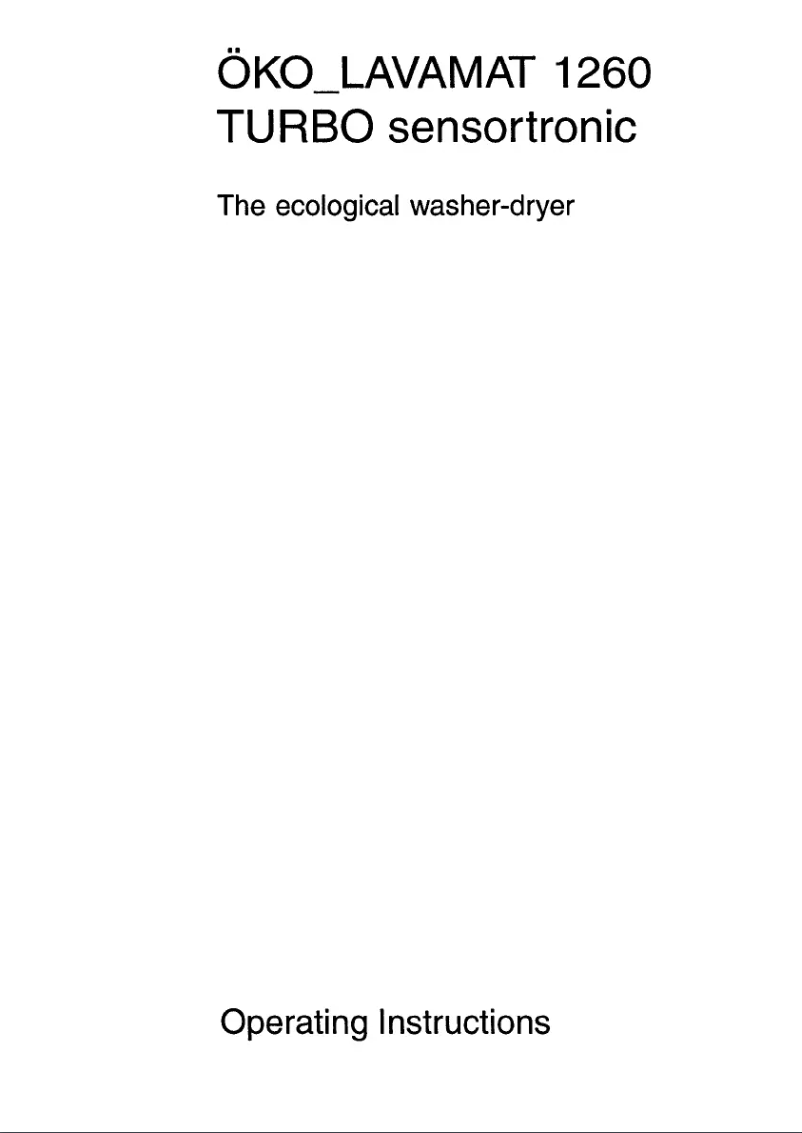 Page n°1 - Manuel utilisateur AEG Lavamat 1260 Turbo