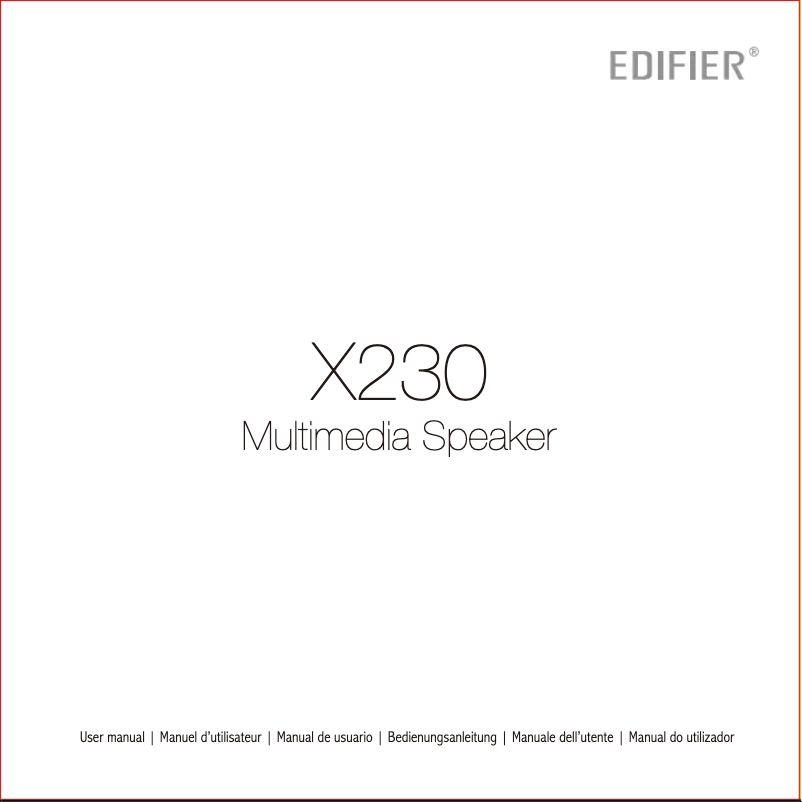Page n°1 - Manuel utilisateur Edifier X230