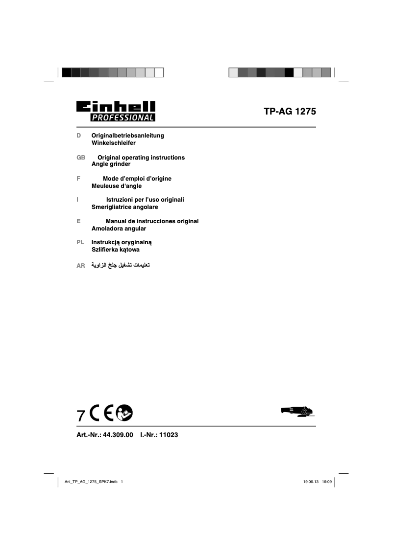 Page n°1 - Manuel utilisateur Einhell TP-AG 1275