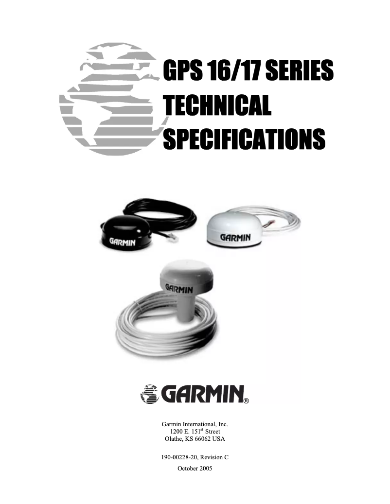 Page n°1 - Manuel utilisateur Garmin GPS 16
