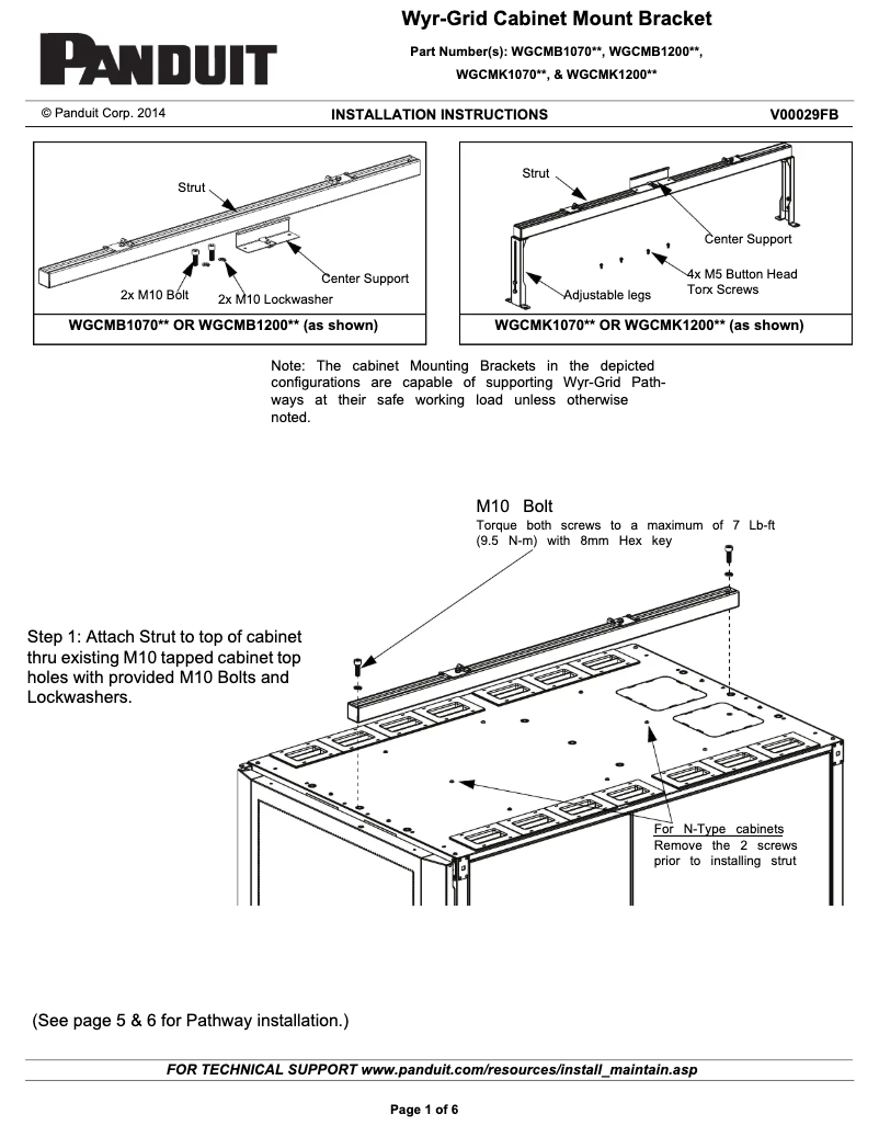 Page 1 de la notice Manuel utilisateur Panduit WGCMK1070BL