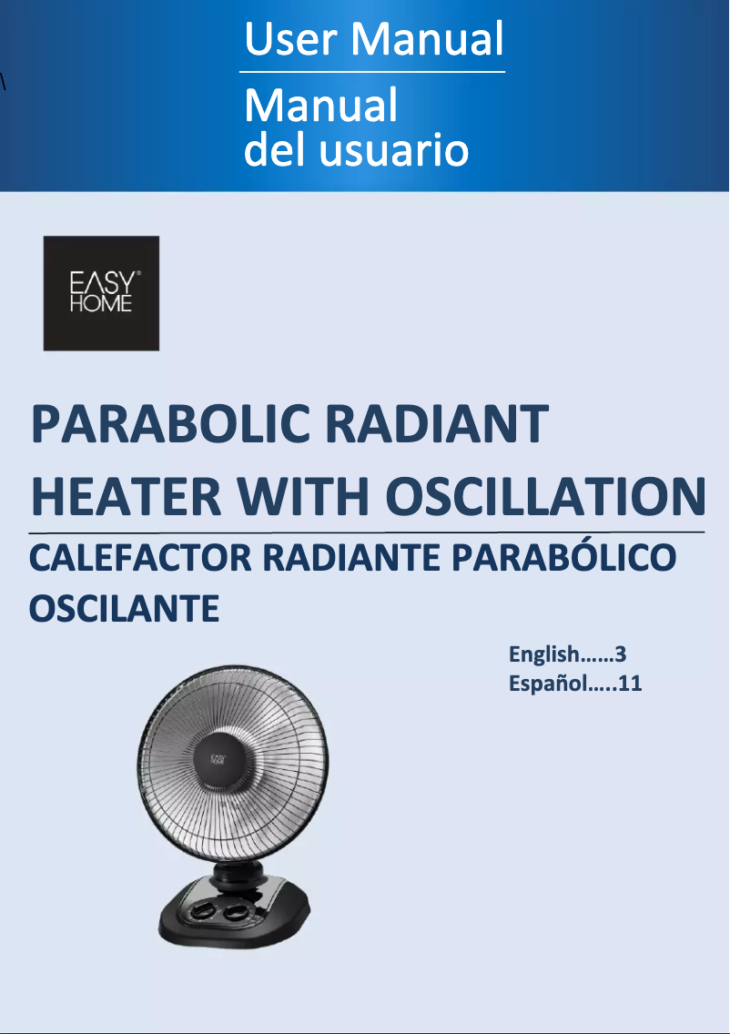 Image de la première page du manuel de l'appareil Parabolic Radiant Heater with Oscillation DF1018