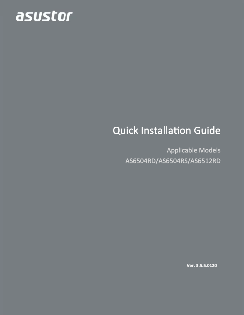 Page 1 de la notice Manuel utilisateur Asustor Lockerstor 4RD