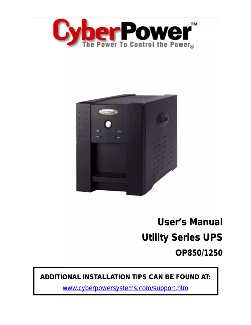 Página 1 del manual Manual de usuario CyberPower OP850