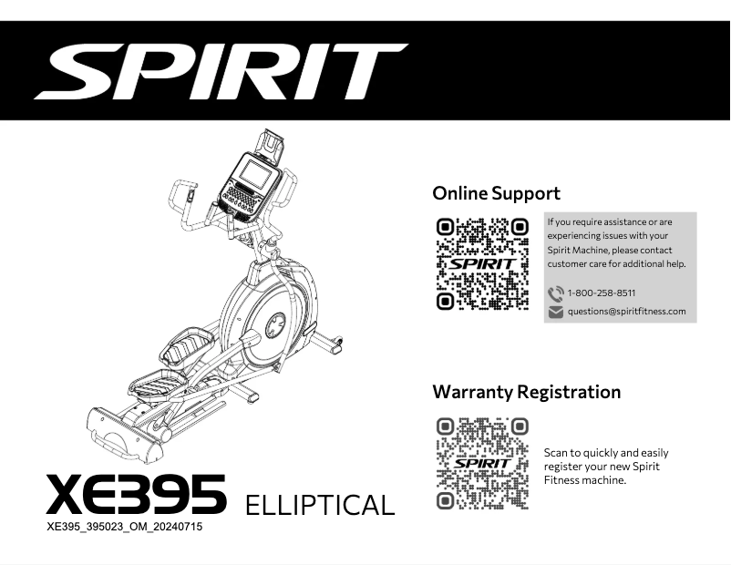 Image de la première page du manuel de l'appareil XE395