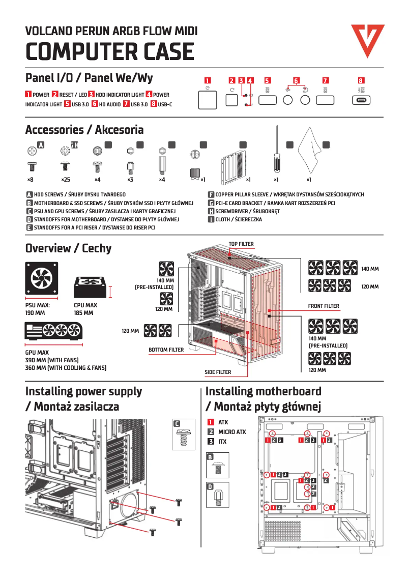 Page n°1 - Manuel utilisateur Volcano Perun Apex ARGB Midi