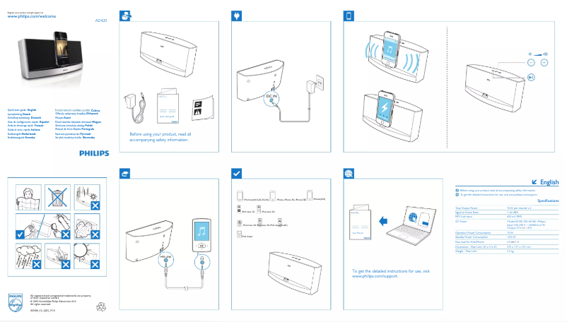 Page 1 de la notice Manuel utilisateur Philips AD420