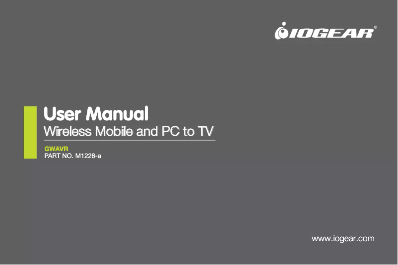 Image de la première page du manuel de l'appareil GWAVR